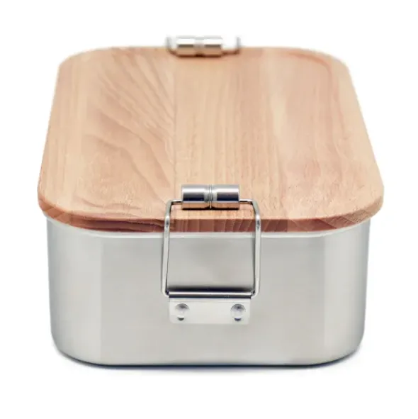 Lunchbox Edelstahl mit Holzdeckel WOOD CLIP L