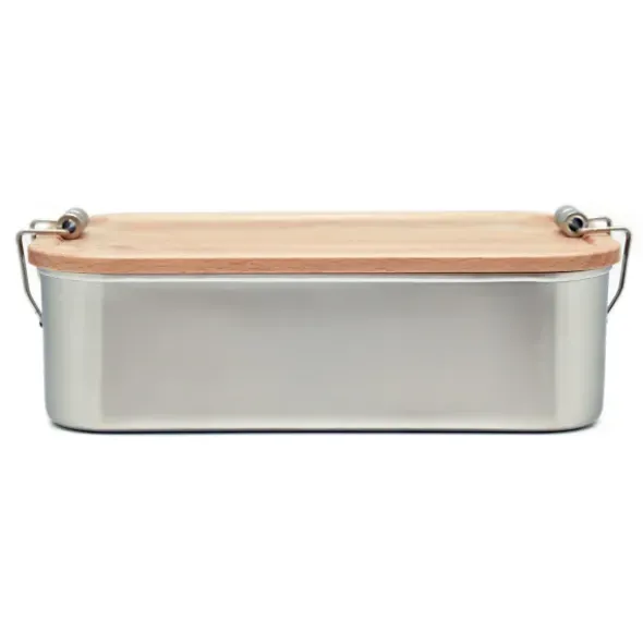 Lunchbox Edelstahl mit Holzdeckel WOOD CLIP L