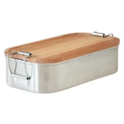 Lunchbox Edelstahl mit Holzdeckel WOOD CLIP S
