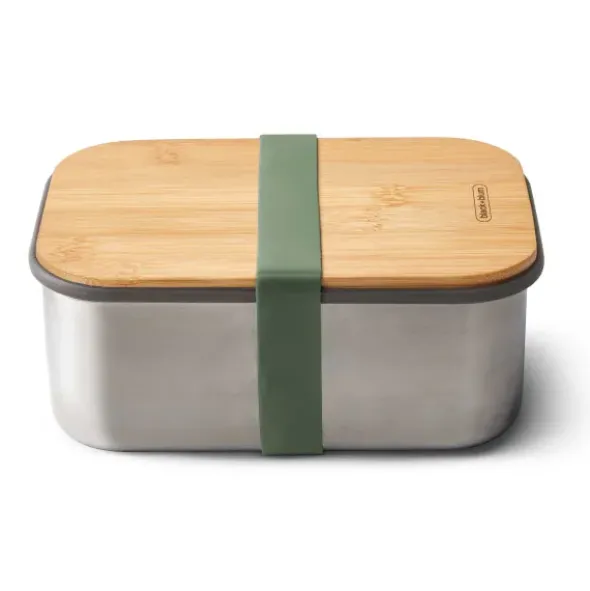Lunchbox / Sandwichbox L Edelstahl Bambus 1,25 l olive
