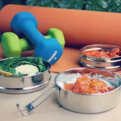 Lunchdose Edelstahl rund TRI BENTO mit Namensgravur