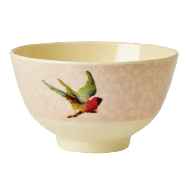 Melamin Schale klein, Soft Pink Flower and Bird Print