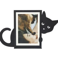 Metall Fotorahmen Katze schwarz - Hochformat