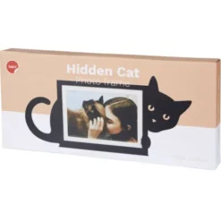 Metall Fotorahmen Katze schwarz - Querformat