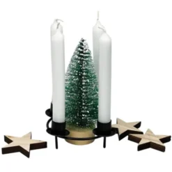 Mini Adventskranz to go – Kerzenhalter für 4 Kerzen mit Weihnachtsdeko