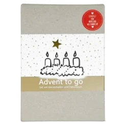 Mini Adventskranz to go – Kerzenhalter für 4 Kerzen mit Weihnachtsdeko