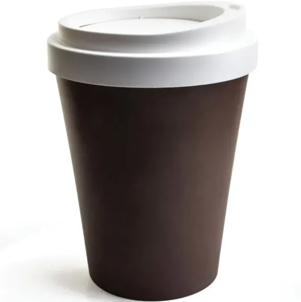 Mini Mülleimer / Tischeimer Coffee Bin mit Schwingdeckel, braun