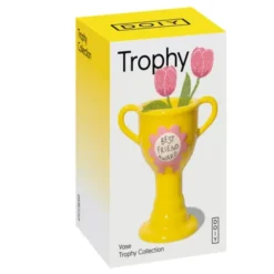 Minivase TROPHY 11,5 cm gelb – kleine Pokal Vase
