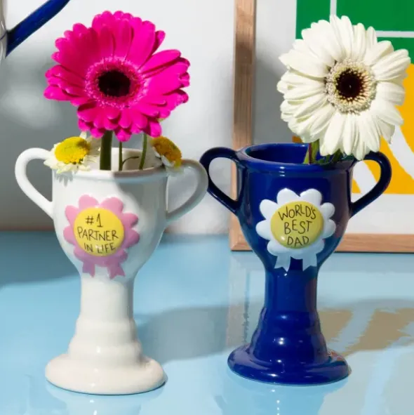 Minivase TROPHY 11,5 cm weiß – kleine Pokal Vase #1 Partner in Life