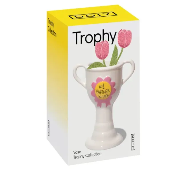 Minivase TROPHY 11,5 cm weiß – kleine Pokal Vase #1 Partner in Life