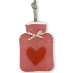 Mini Wärmflaschen rose / Handwärmer aus Filz mit Herzmotiv