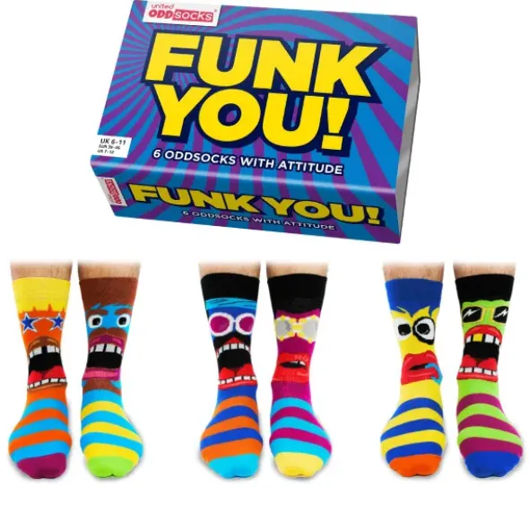 Männersocken Geschenkbox FUNK YOU! - 6 Socken, Gr. 39-46