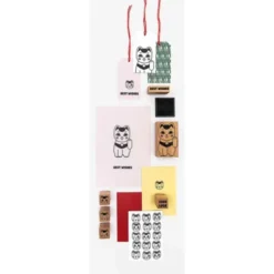Motiv Holzstempel Set GLÜCKSKATZE + Stempelkissen
