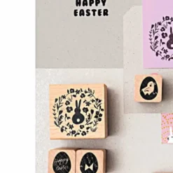 Motiv Holzstempel Set Ostern + Stempelkissen