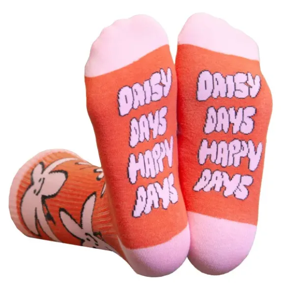 Motivsocken Blumen - Spruchsocken "Daisy Days Happy Days"