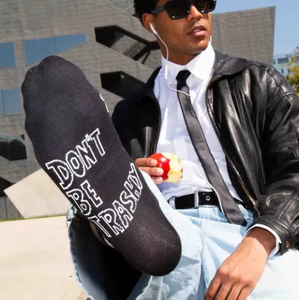 Motivsocken Chaos - Spruchsocken "Don´t be trashy"