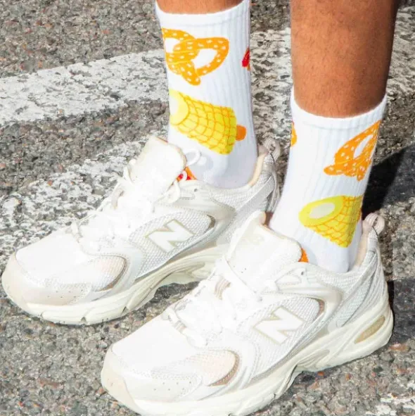 Motivsocken Fastfood - Spruchsocken "good food, good mood"
