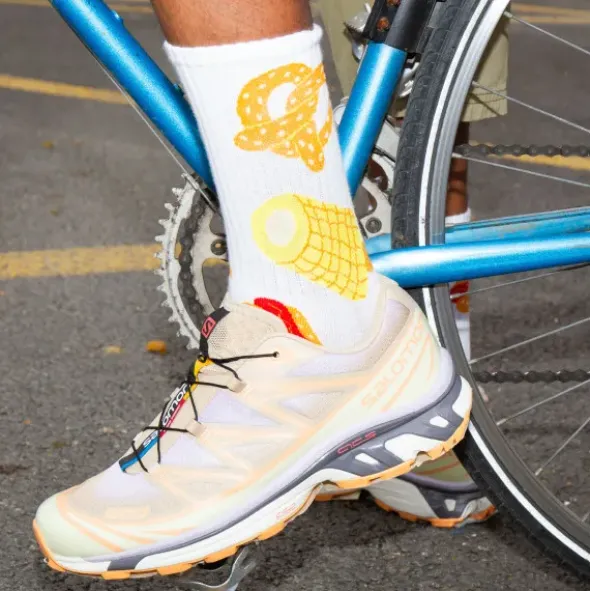 Motivsocken Fastfood - Spruchsocken "good food, good mood"