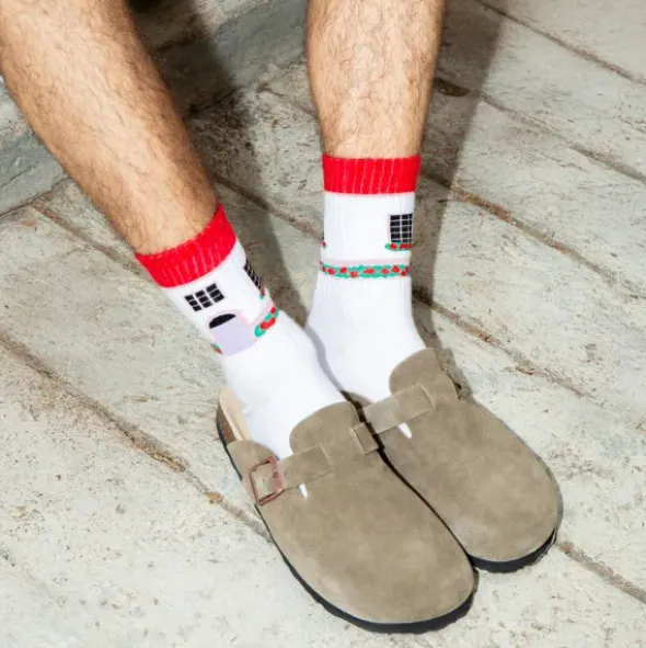 Motivsocken Haus - Spruchsocken "Homebody Club"