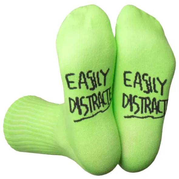 Motivsocken Hotdog - Spruchsocken "Easily Distracted"