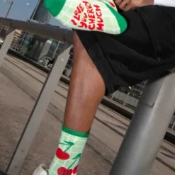 Motivsocken Kirschen - Spruchsocken "I love you cherry much"