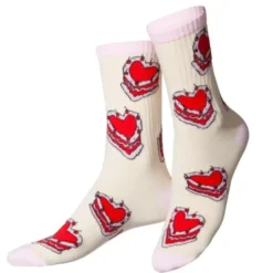 Motivsocken Kuchen - Spruchsocken "Eat cake and relax"