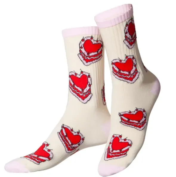 Motivsocken Kuchen - Spruchsocken "Eat cake and relax"