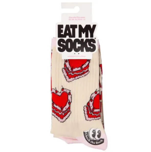 Motivsocken Kuchen - Spruchsocken "Eat cake and relax"
