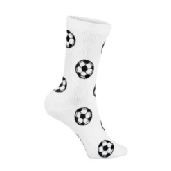 Motivsocken mit Fußbälle – weiße Socken mit Fußballmotiv Gr. 40-43