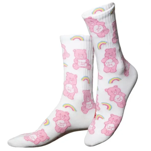 Motivsocken Regenbogen-Bären - Spruchsocken "I don´t care"