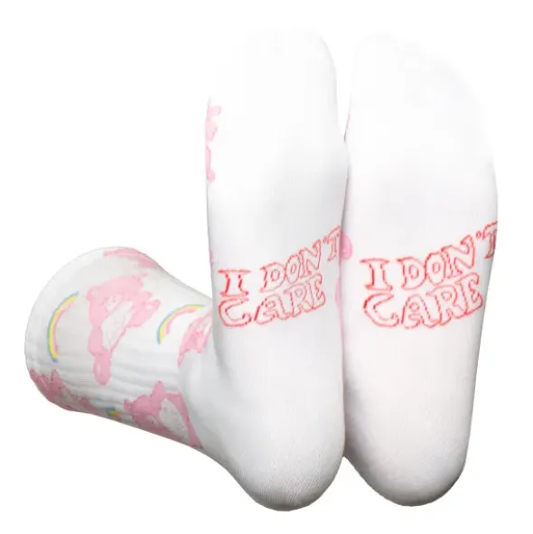 Motivsocken Regenbogen-Bären - Spruchsocken "I don´t care"