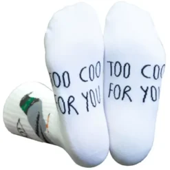 Motivsocken Taube - Spruchsocken "Too cool for you"