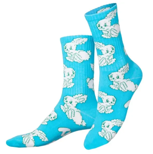 Motivsocken Wolkenhasen - Spruchsocken "On my way"