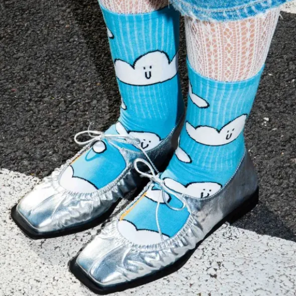 Motivsocken Wolken - Spruchsocken "Feet in the clouds"