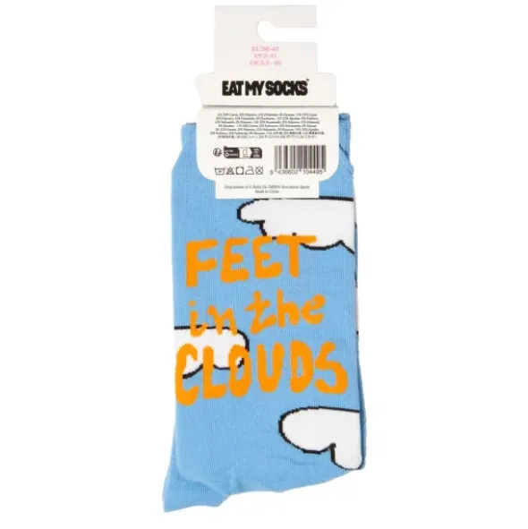 Motivsocken Wolken - Spruchsocken "Feet in the clouds"