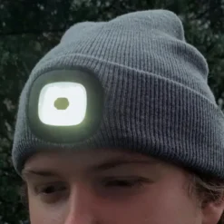 Mütze mit LED Licht grau