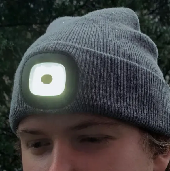 Mütze mit LED Licht grau