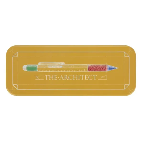 Multifunktionsstift The Architekt bunt - Kugelschreiber mit Wasserwaage, Stylus, Bits & Lineal