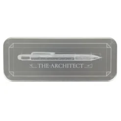 Multifunktionsstift The Architekt silber - Kugelschreiber mit Wasserwaage, Stylus, Bits & Lineal