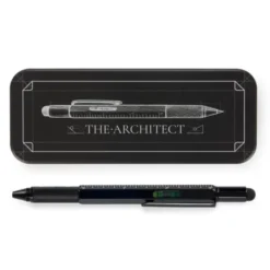 Multifunktionsstift The Architekt schwarz - Kugelschreiber mit Wasserwaage, Stylus, Bits & Lineal