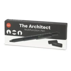 Multifunktionsstift The Architekt schwarz - Kugelschreiber mit Wasserwaage, Stylus, Bits & Lineal