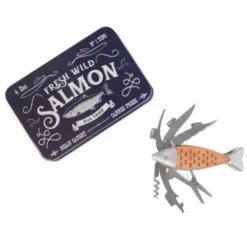 Multitool Messer Fisch 7-teilig, Multifunktionswerkzeug Salmon in Dose