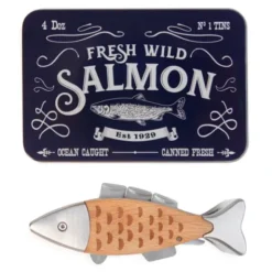 Multitool Messer Fisch 7-teilig, Multifunktionswerkzeug Salmon in Dose