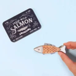 Multitool Messer Fisch 7-teilig, Multifunktionswerkzeug Salmon in Dose