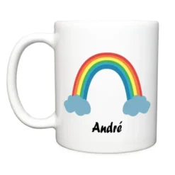 Namenstasse Regenbogen weiß