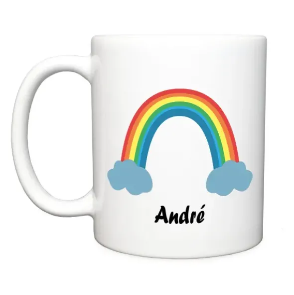 Namenstasse Regenbogen weiß