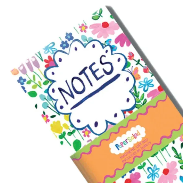 Notizblock bunte Blumen, magnetisch - 80 Seiten liniert