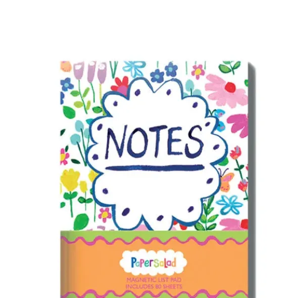 Notizblock bunte Blumen, magnetisch - 80 Seiten liniert