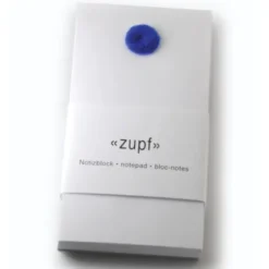 Notizblock zupf - Merkblock mit 100 Blatt & Pompon blau