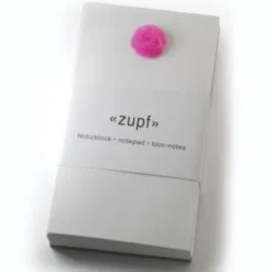Notizblock zupf - Merkblock mit 100 Blatt & Pompon rosa